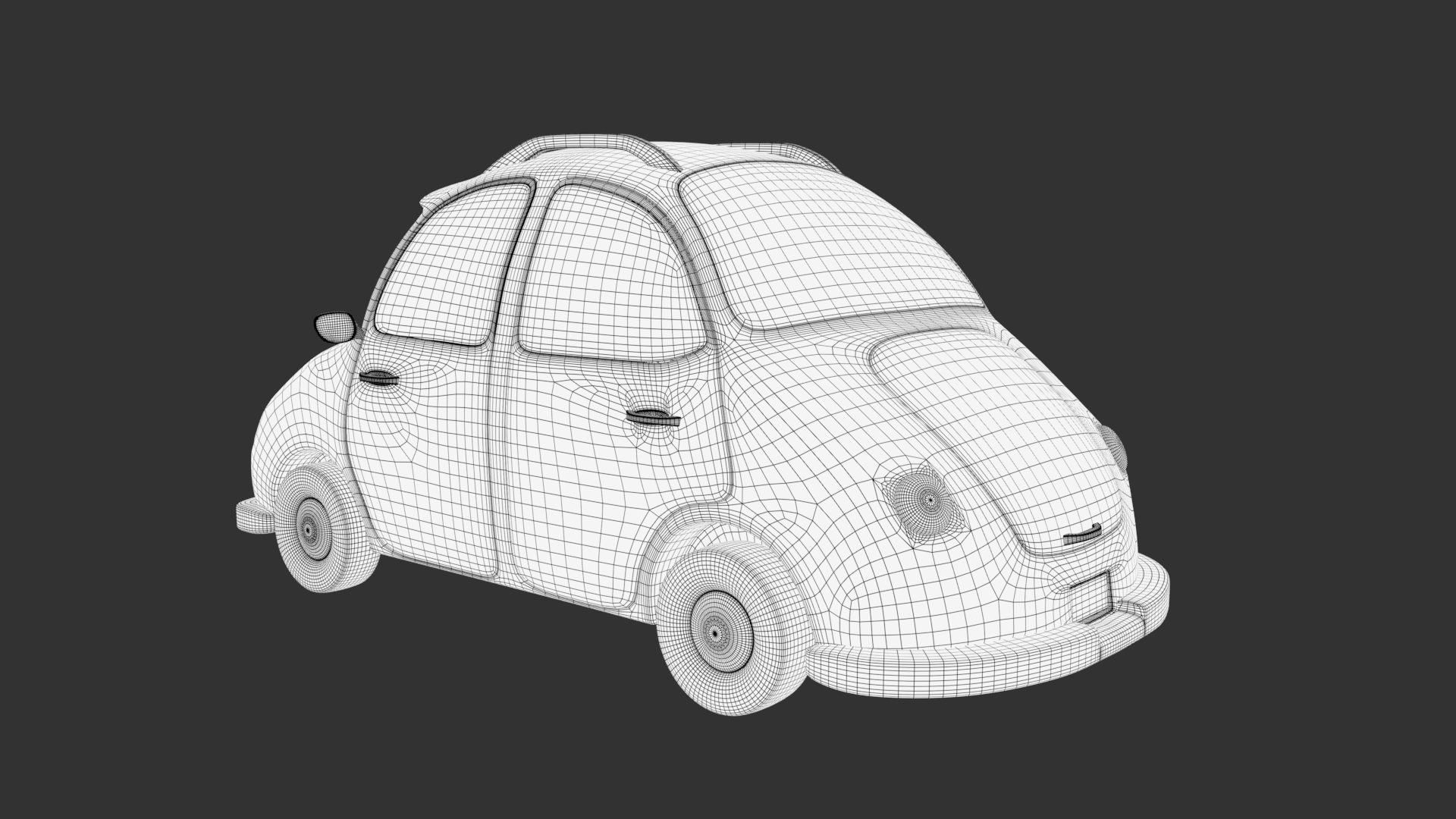Cartoon car Low-poly 3D model_14