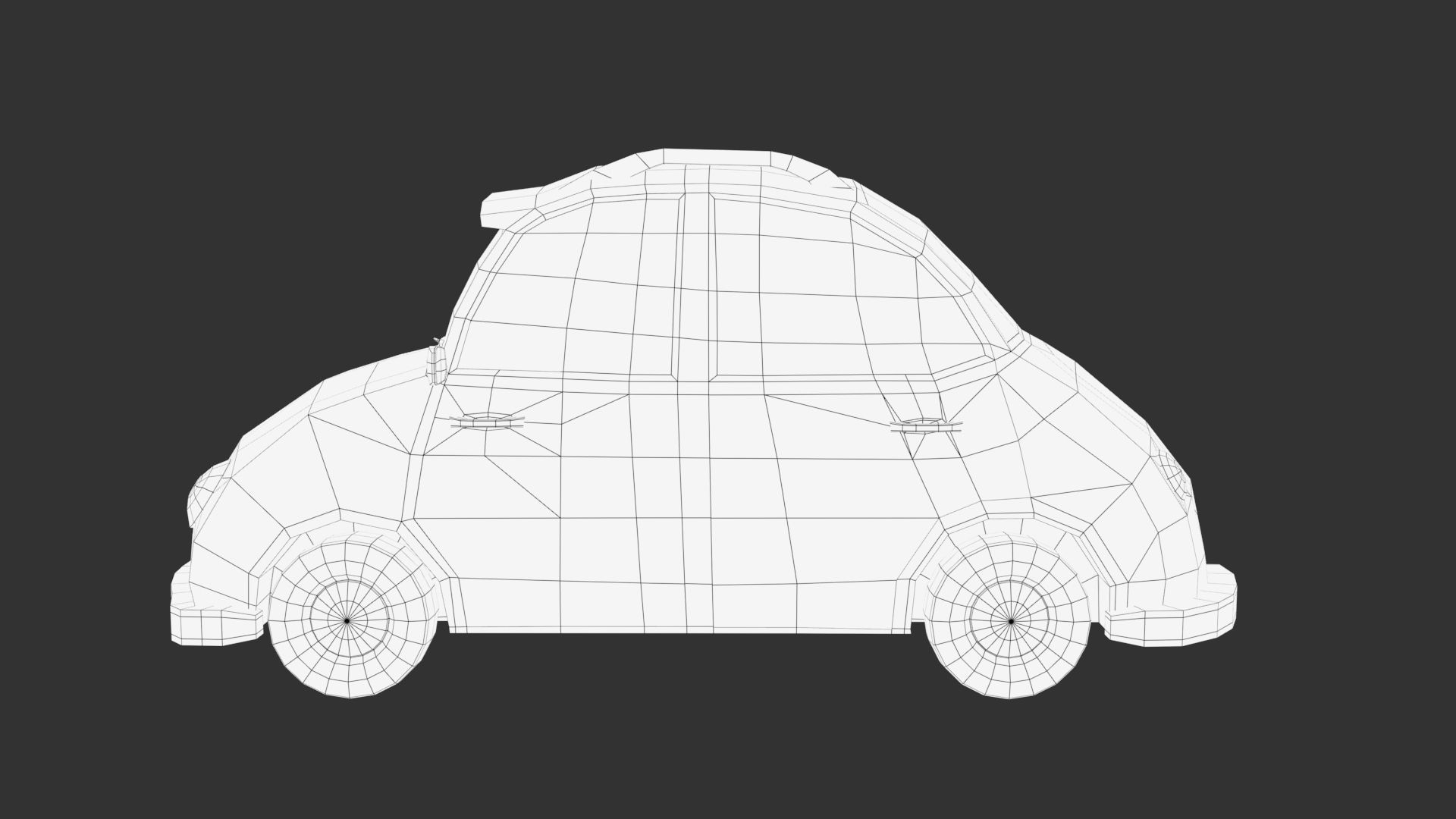 Cartoon car Low-poly 3D model_12