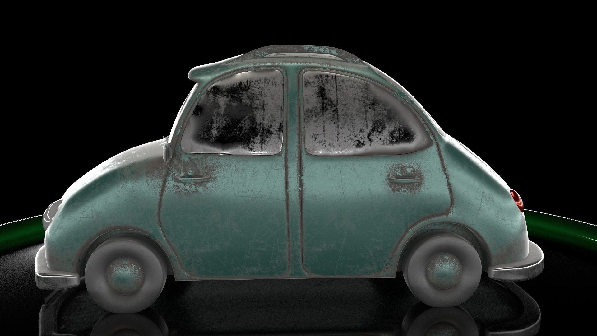 Cartoon car Low-poly 3D model_5