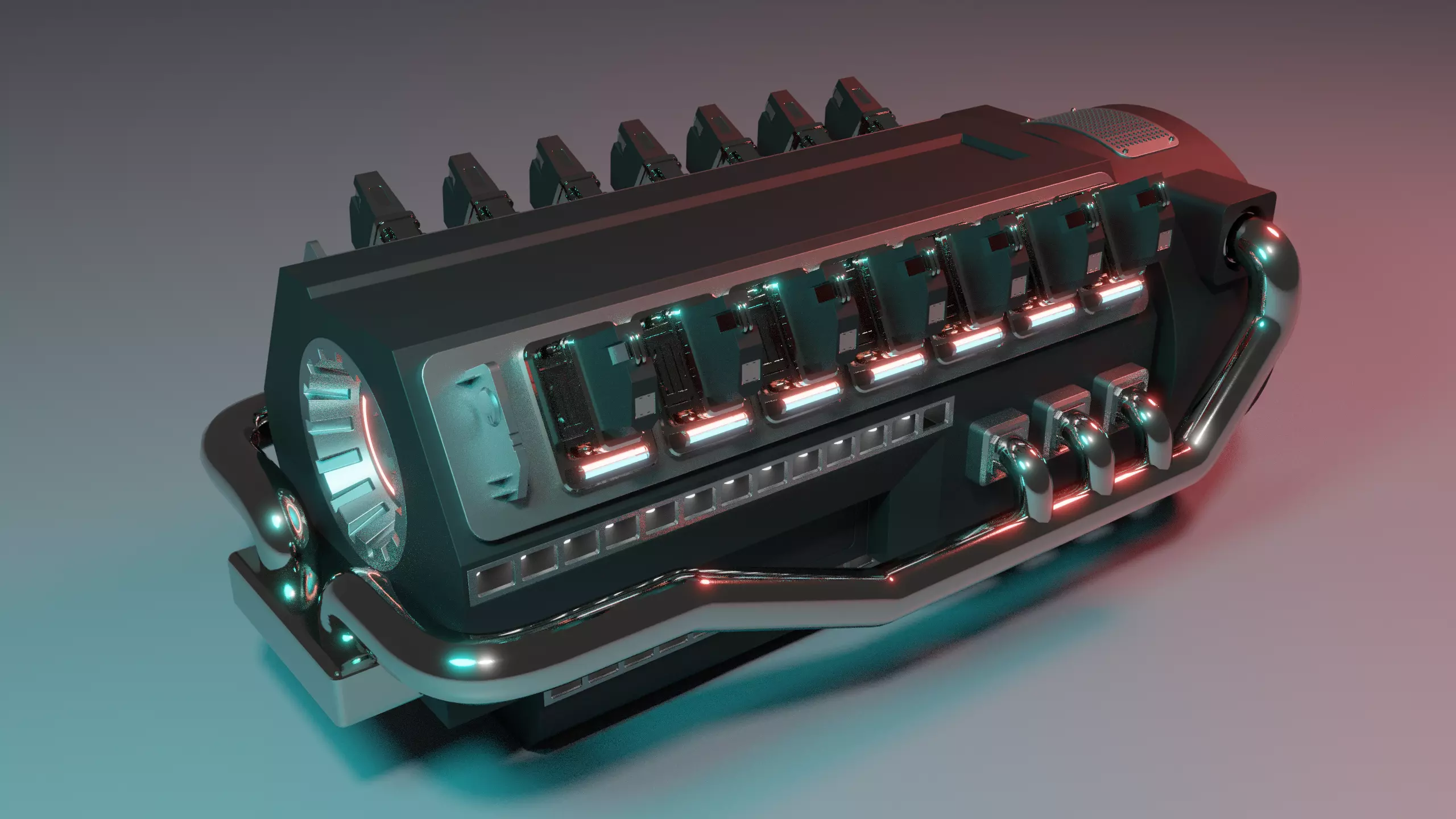 3D model Futuristic sci-fi engine 3D model_0