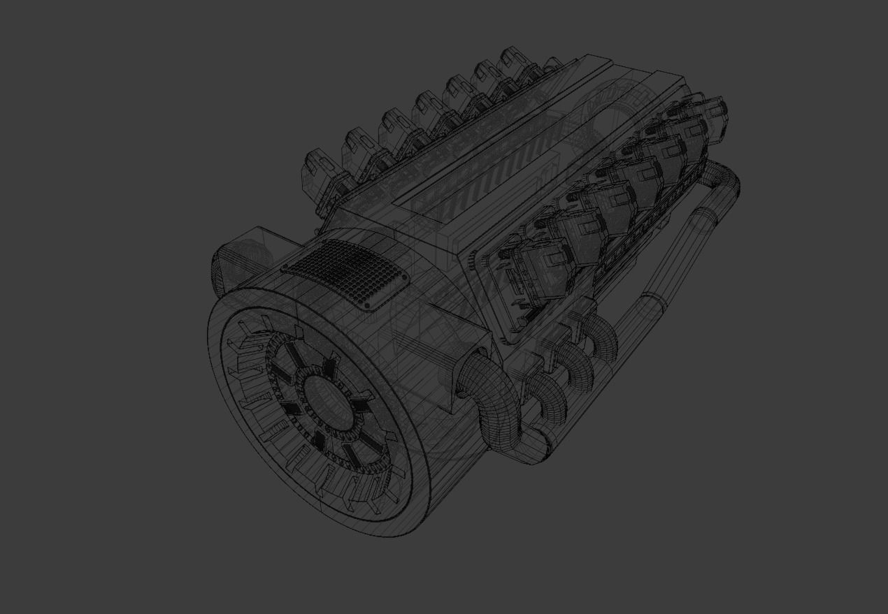 3D model Futuristic sci-fi engine 3D model_11
