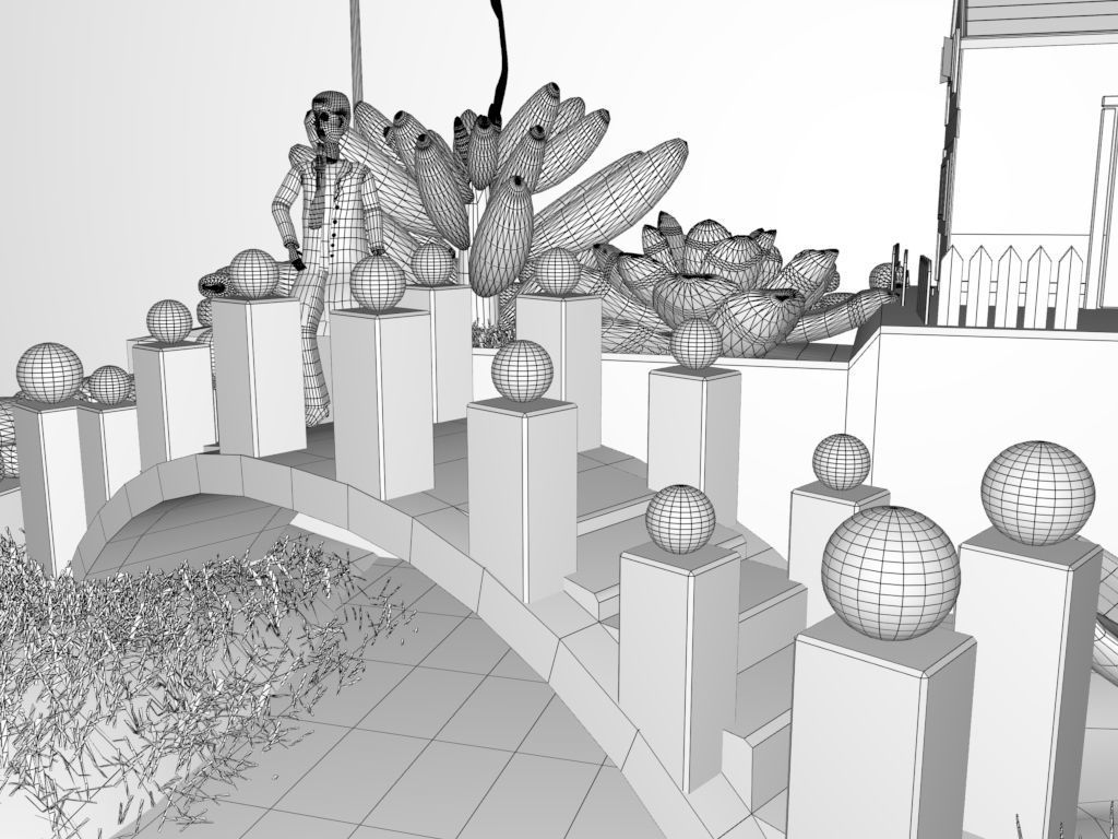 creative pot flower4 3D model_12
