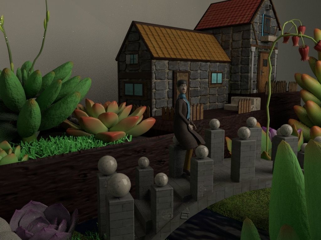 creative pot flower4 3D model_23