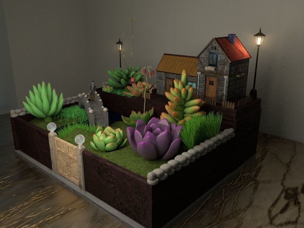 creative pot flower4 3D model_17
