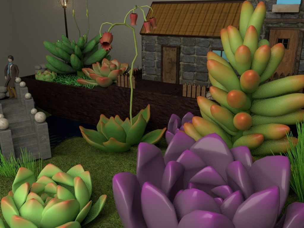 creative pot flower4 3D model_8