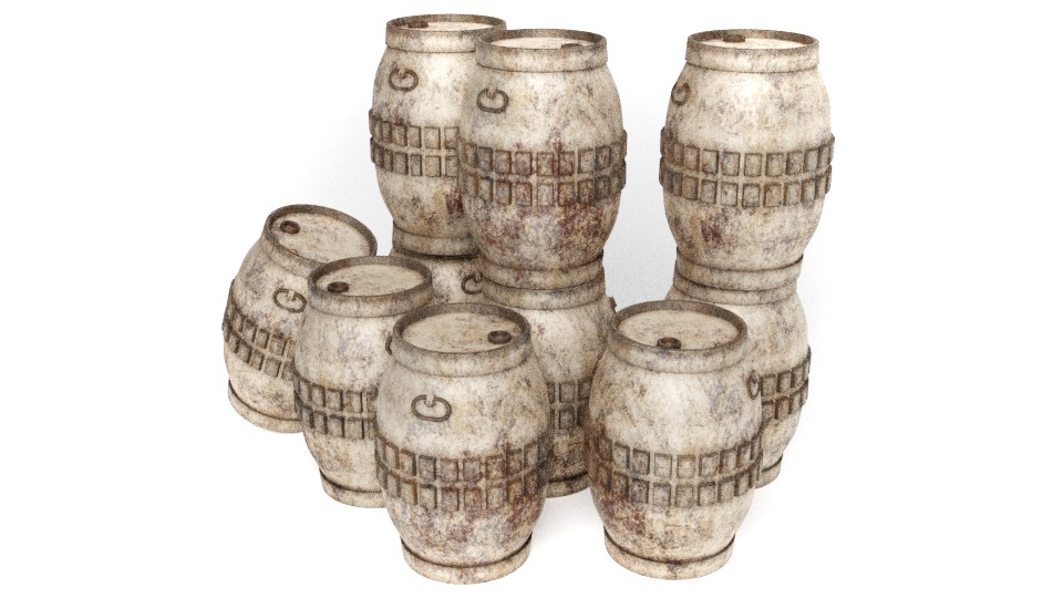 Tatooine Small Barrels  1-18 scale Free 3D print model_2