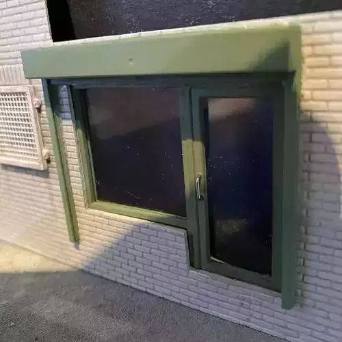 SHOP DOOR AND WINDOW 7MM SCALE O GAUGE MODEL RAILWAY 3D print model