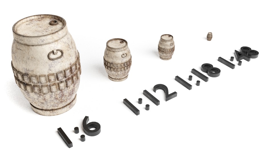 Tantooine Small Barrels  1-12 scale Free 3D print model_6