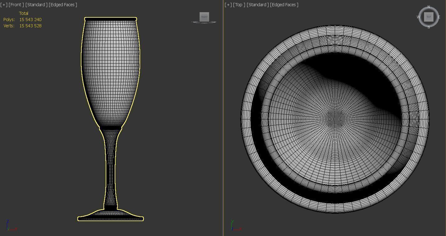 GLASSWARE---Champagne Flute 002 3D print model_26