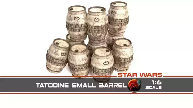 Tantooine Small Barrels  1-6 scale Free 3D print model