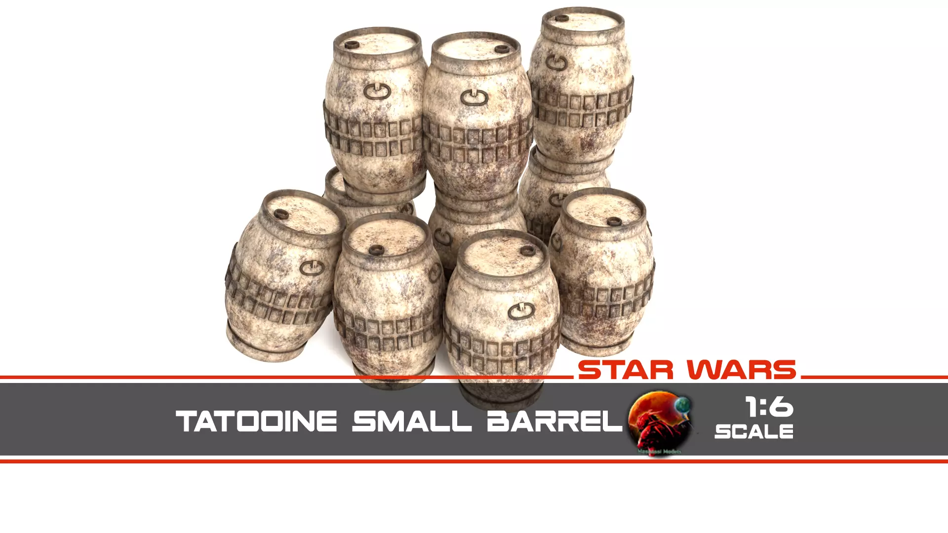 Tantooine Small Barrels  1-6 scale Free 3D print model_0