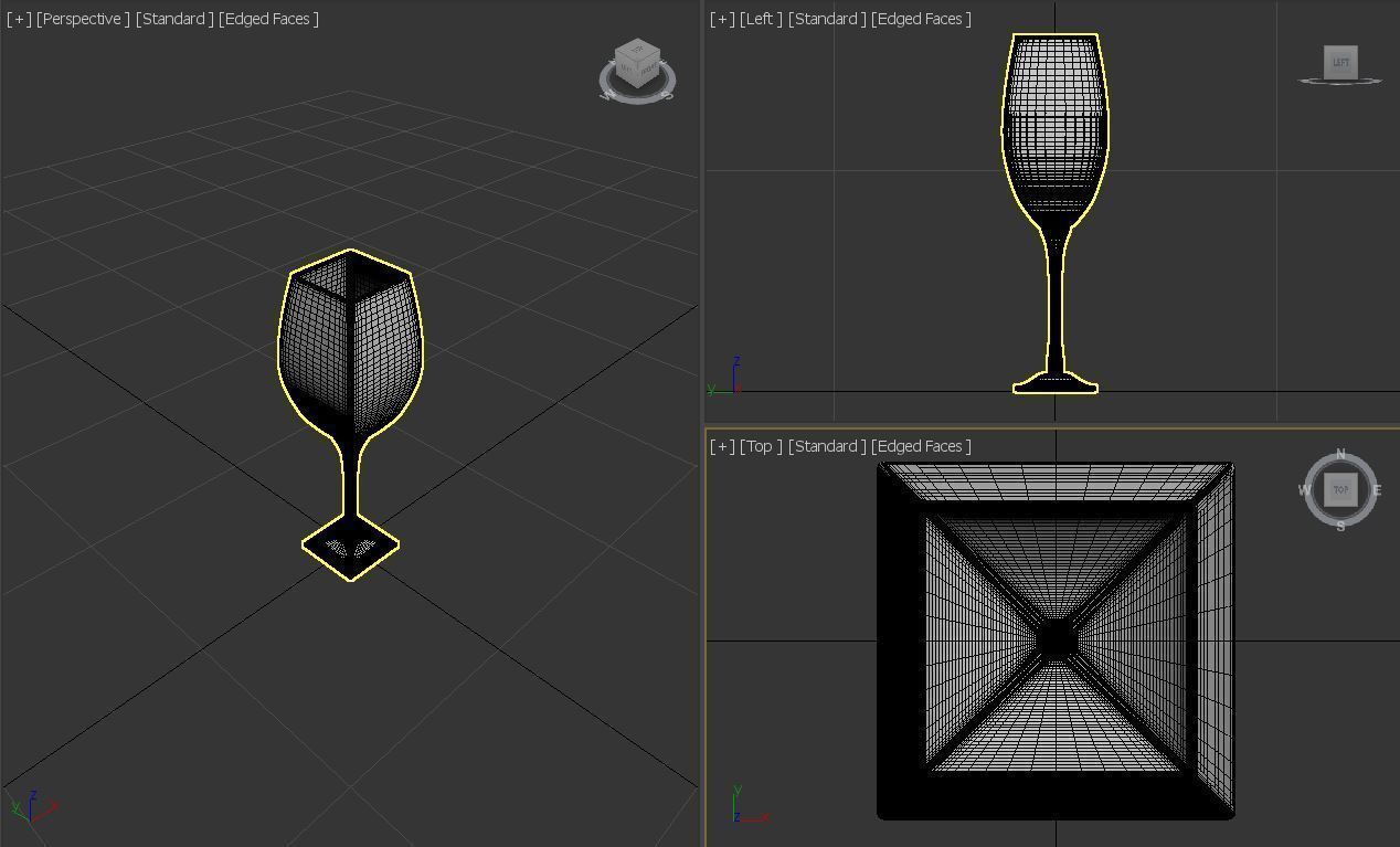 GLASSWARE---Square Wine Glass 002 3D print model_26