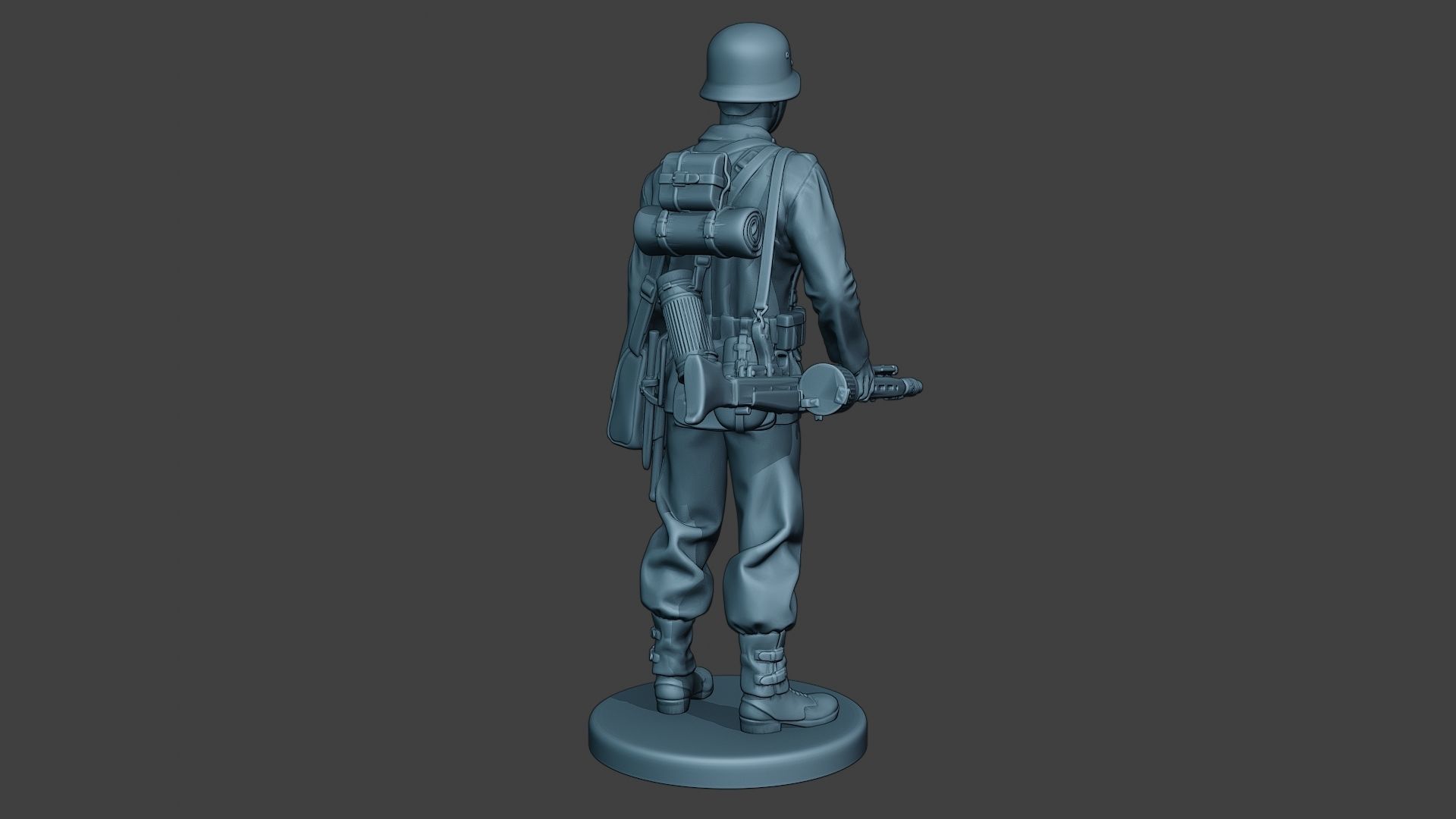 German soldier ww2 MG42 Stand G7 3D print model_7
