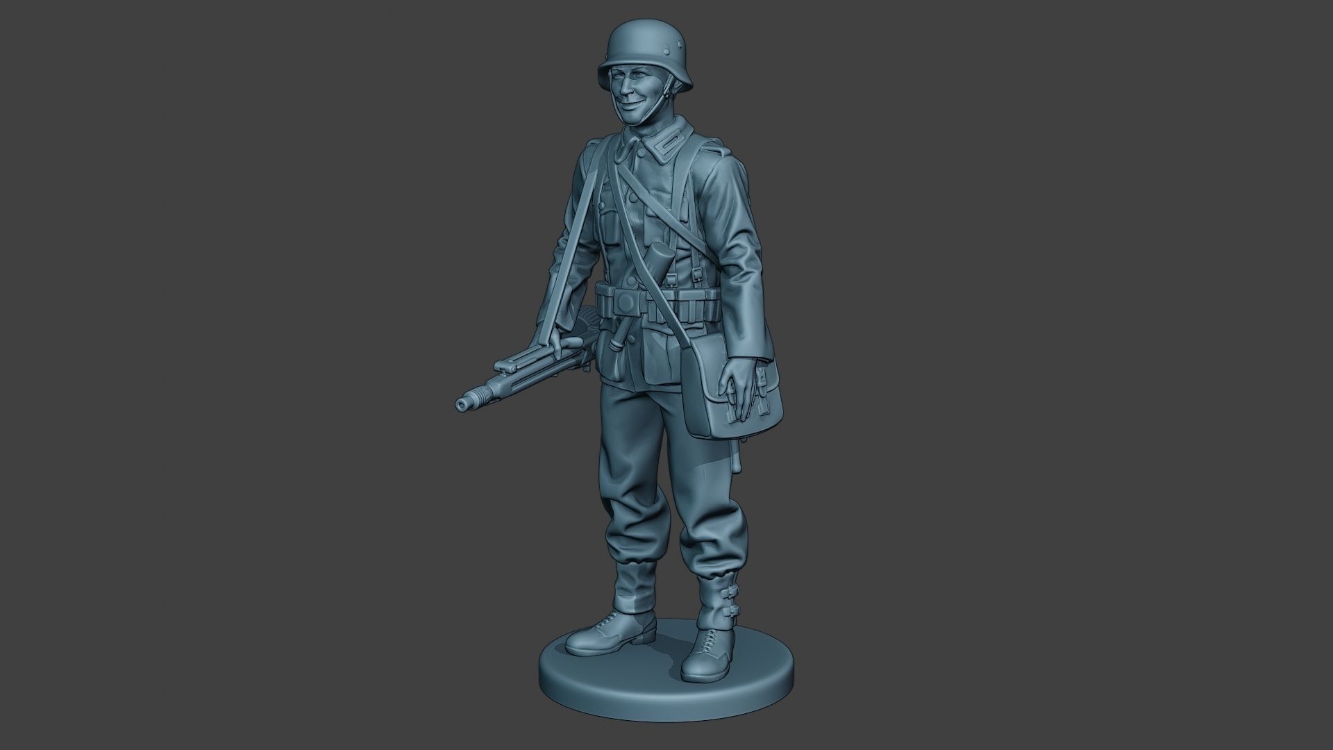 German soldier ww2 MG42 Stand G7 3D print model_2