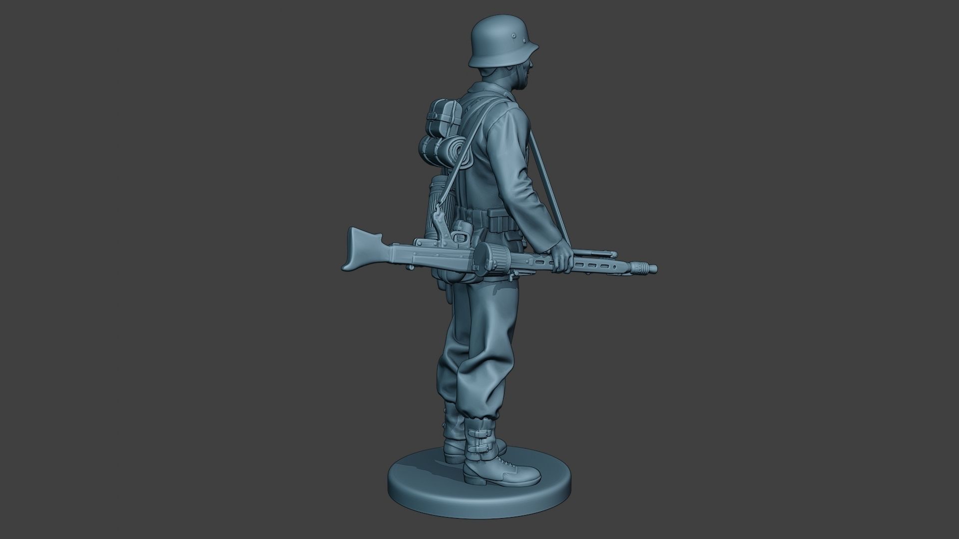 German soldier ww2 MG42 Stand G7 3D print model_8