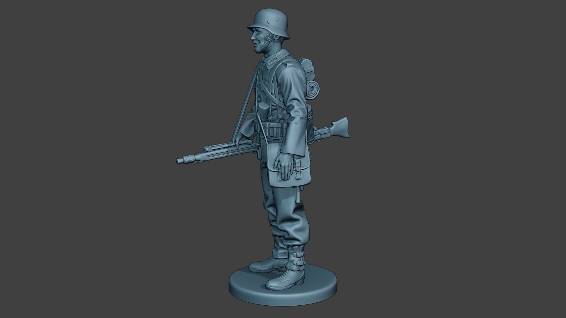 German soldier ww2 MG42 Stand G7 3D print model_3