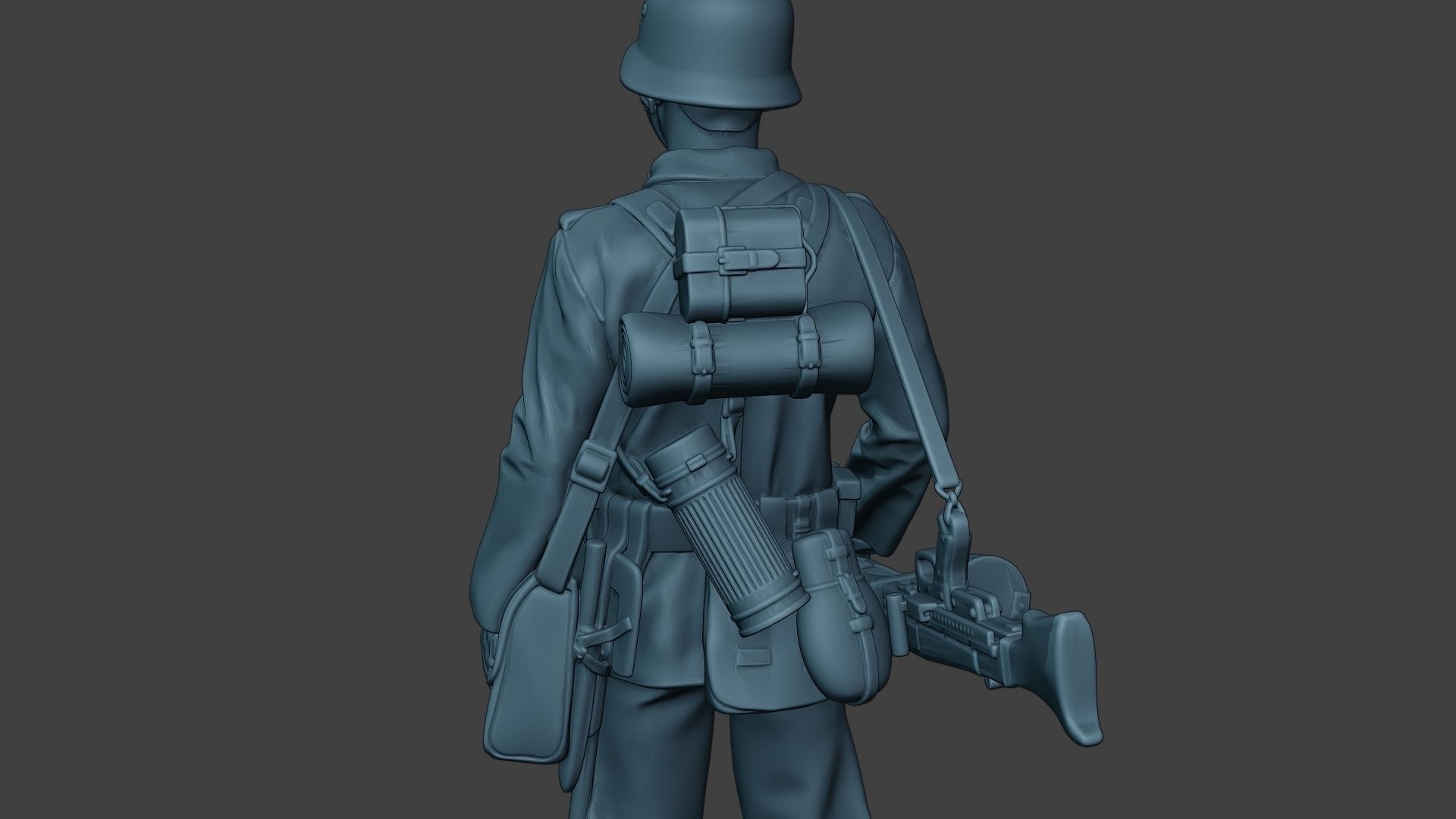 German soldier ww2 MG42 Stand G7 3D print model_21