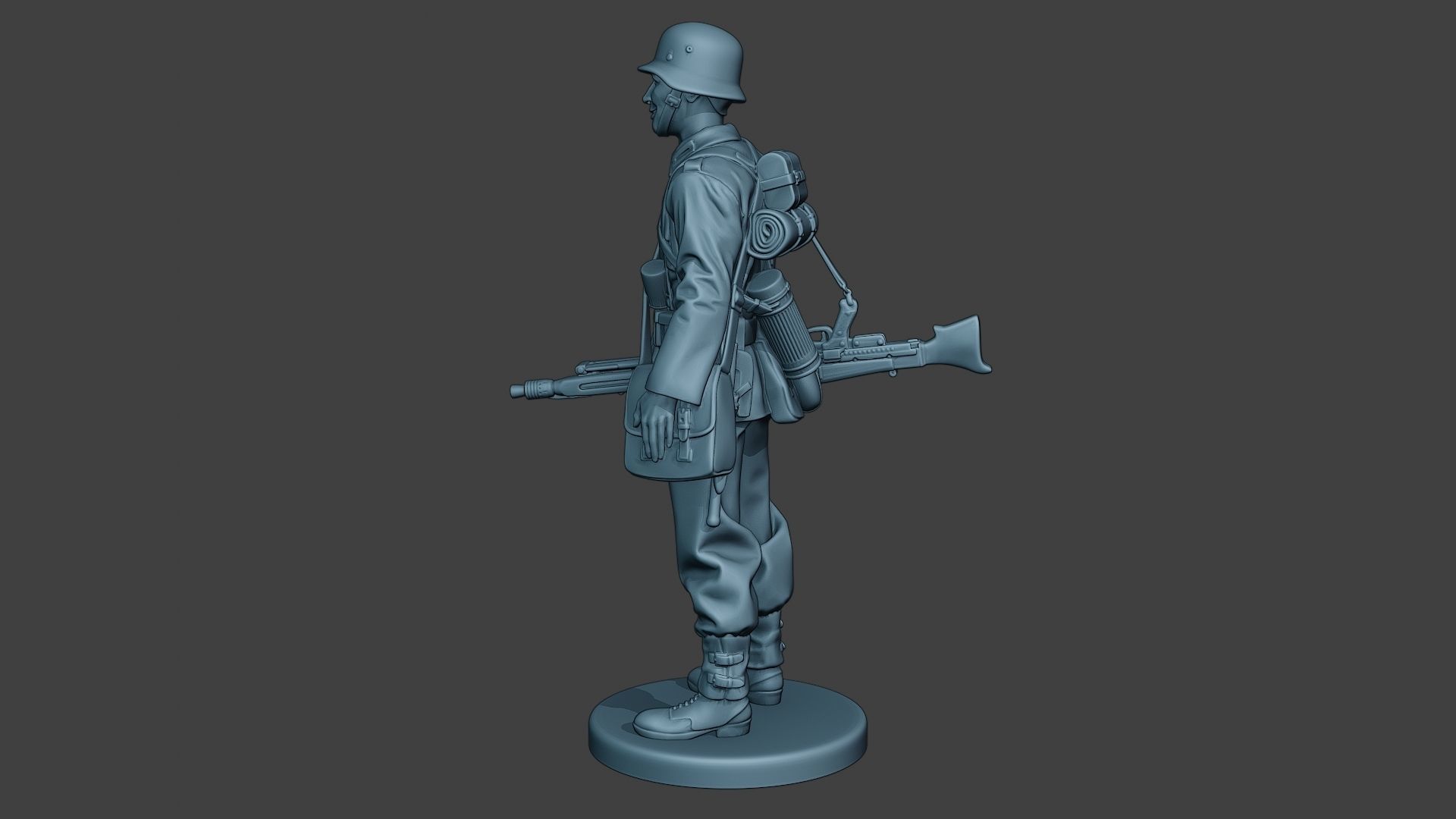 German soldier ww2 MG42 Stand G7 3D print model_4