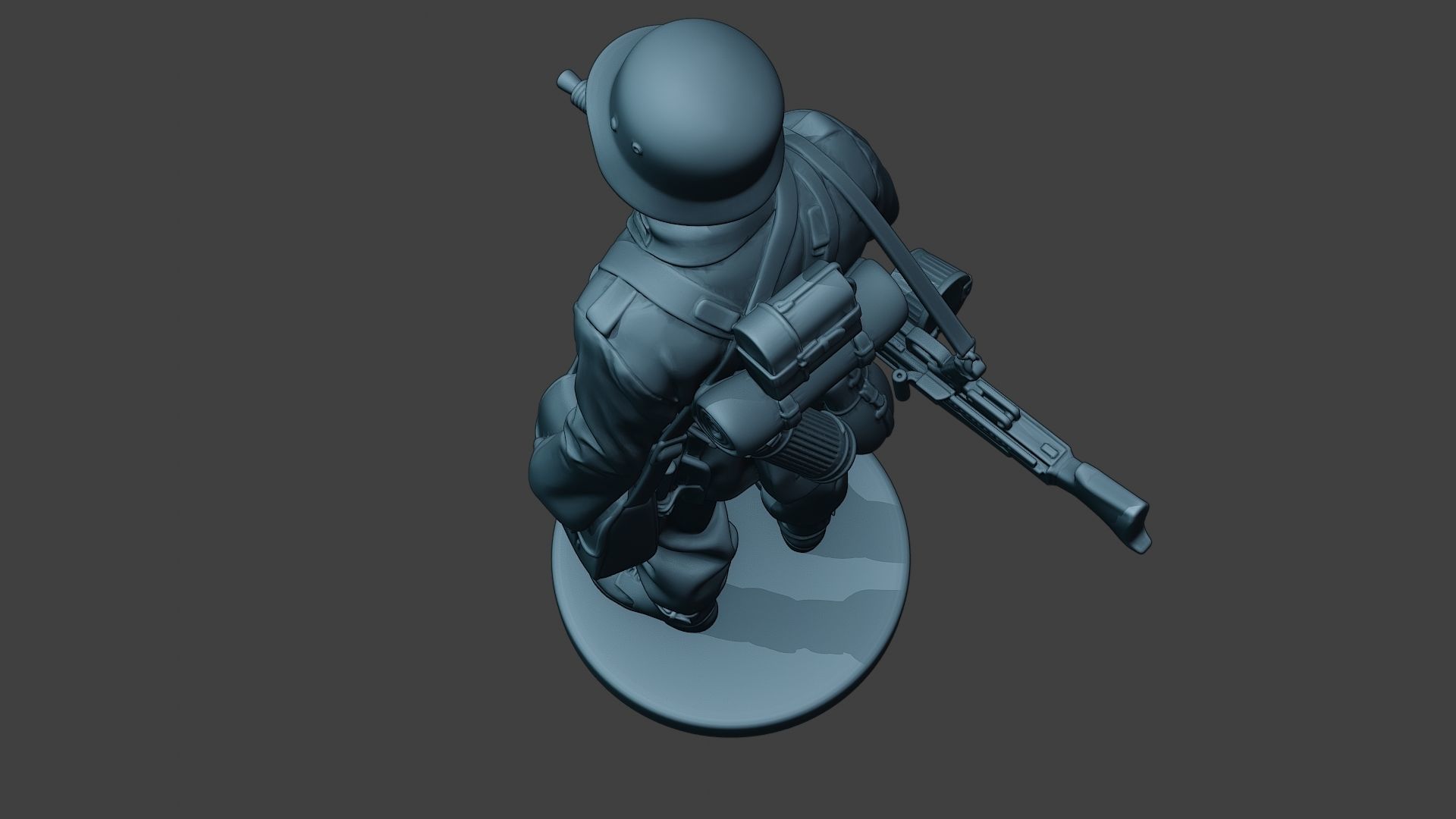 German soldier ww2 MG42 Stand G7 3D print model_16