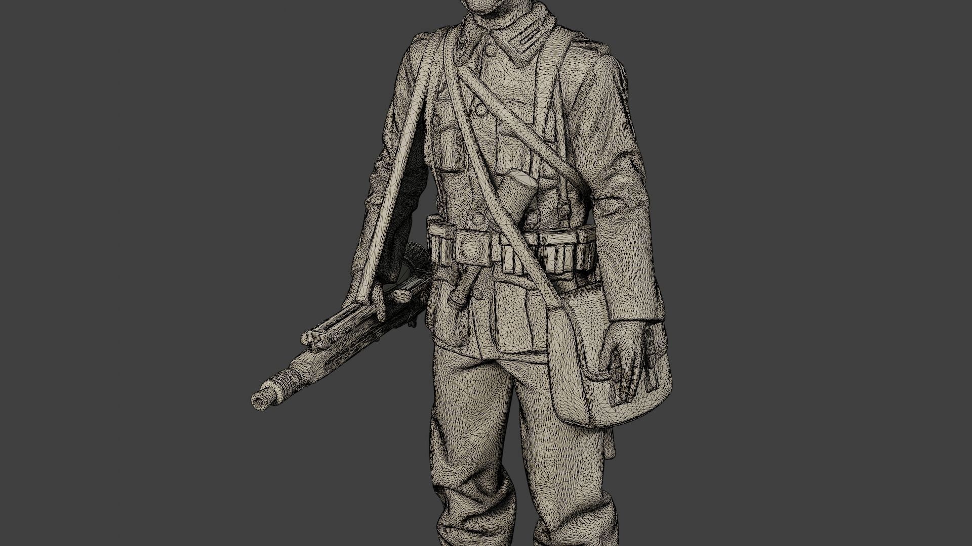 German soldier ww2 MG42 Stand G7 3D print model_12