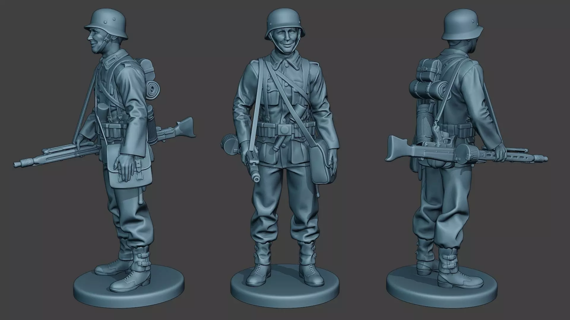 German soldier ww2 MG42 Stand G7 3D print model_0