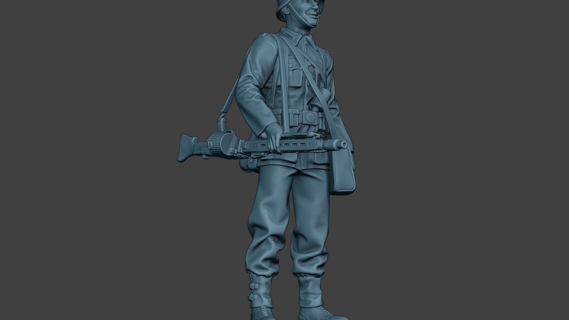 German soldier ww2 MG42 Stand G7 3D print model_13