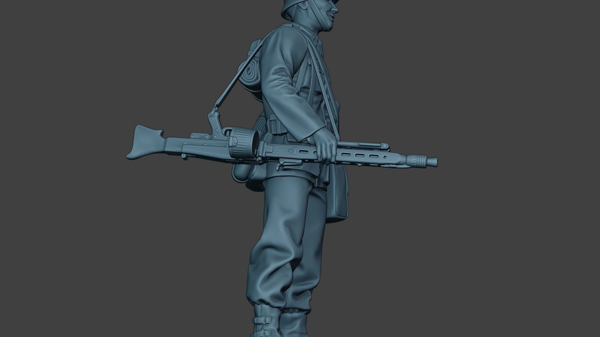 German soldier ww2 MG42 Stand G7 3D print model_29