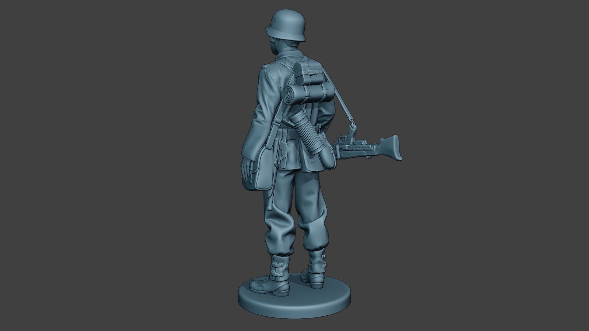 German soldier ww2 MG42 Stand G7 3D print model_5