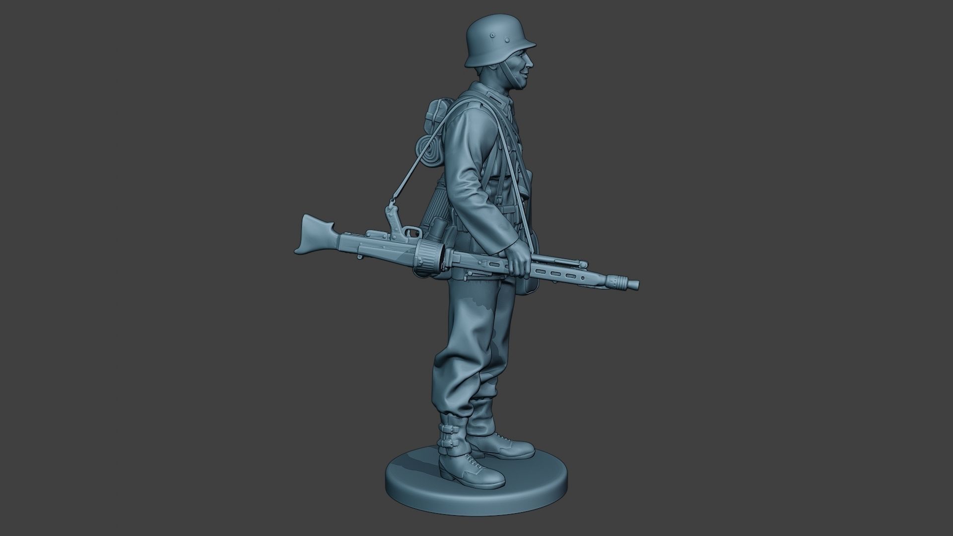 German soldier ww2 MG42 Stand G7 3D print model_9