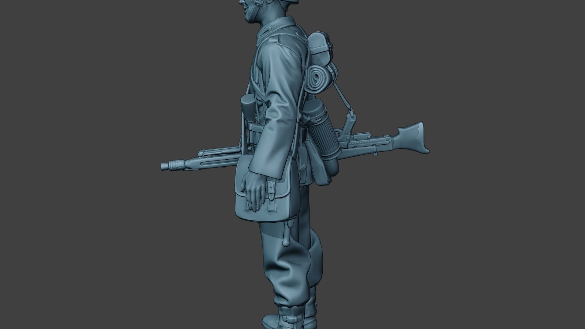German soldier ww2 MG42 Stand G7 3D print model_26
