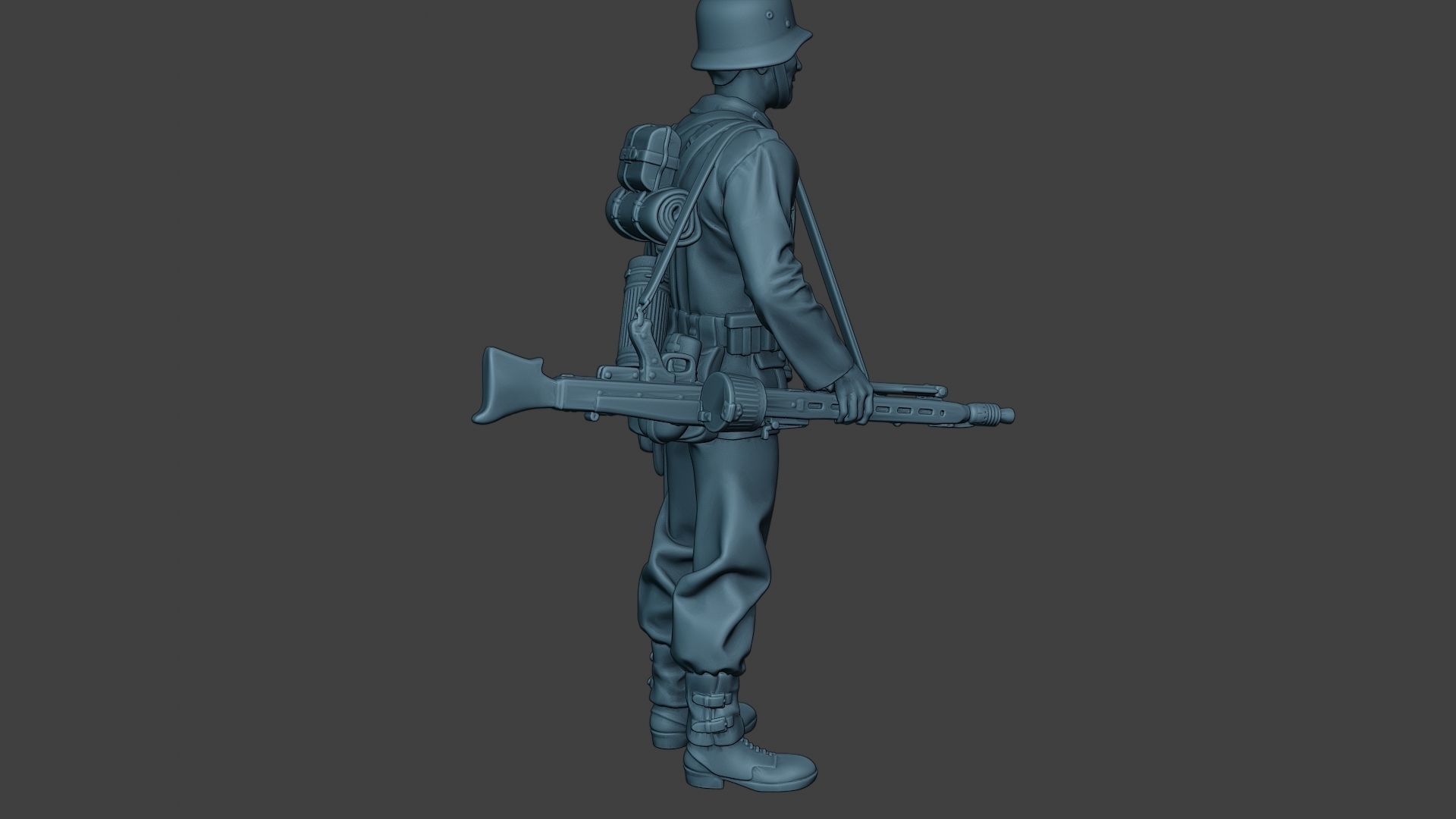 German soldier ww2 MG42 Stand G7 3D print model_31