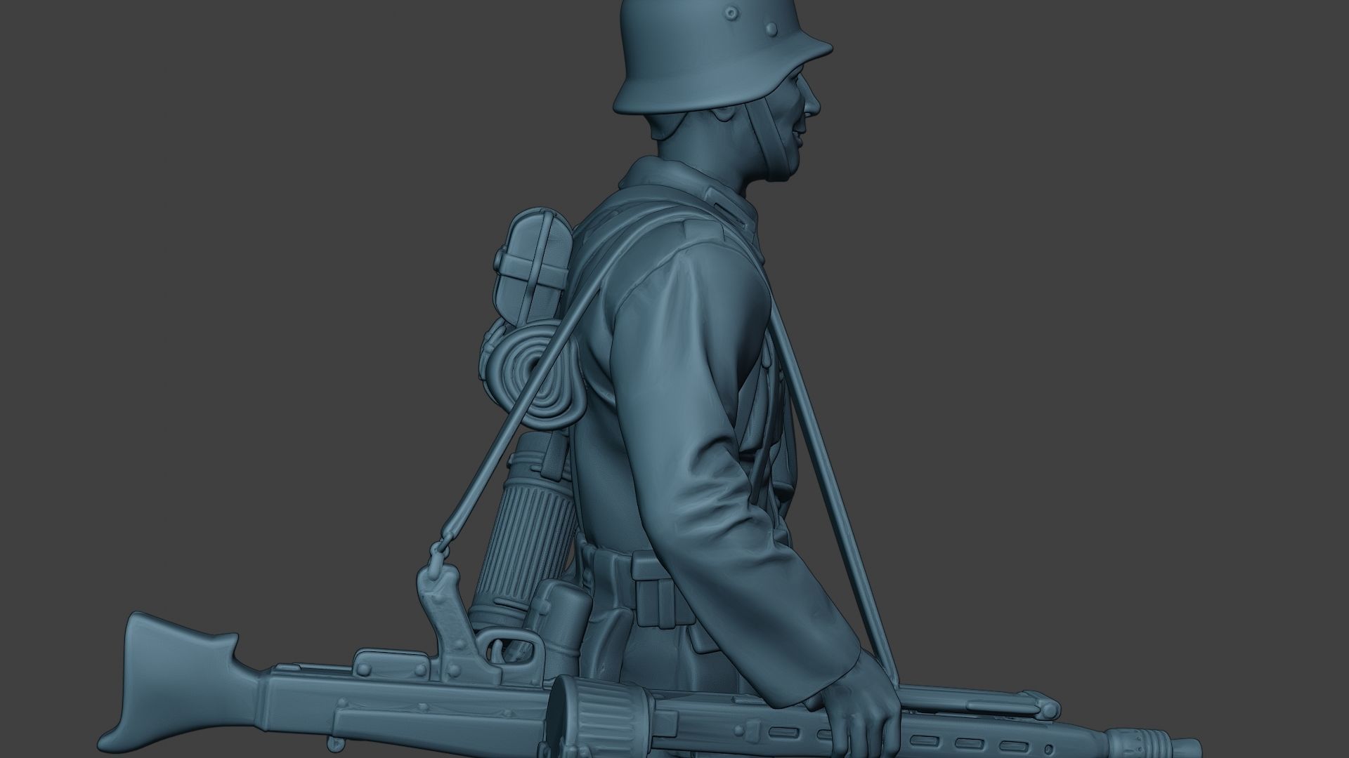 German soldier ww2 MG42 Stand G7 3D print model_20