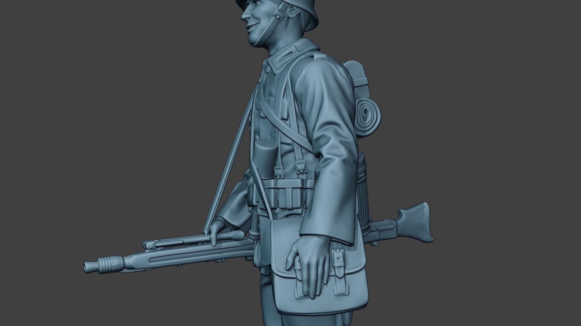 German soldier ww2 MG42 Stand G7 3D print model_17