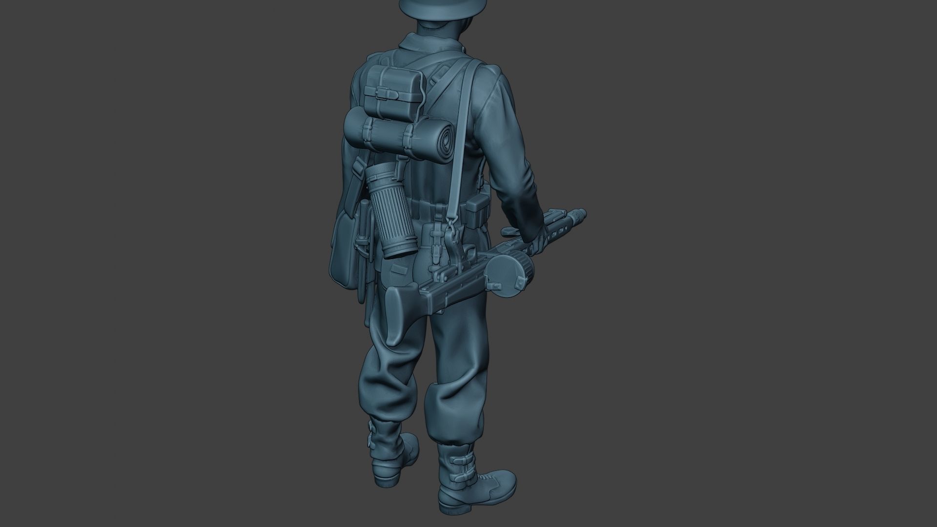 German soldier ww2 MG42 Stand G7 3D print model_24