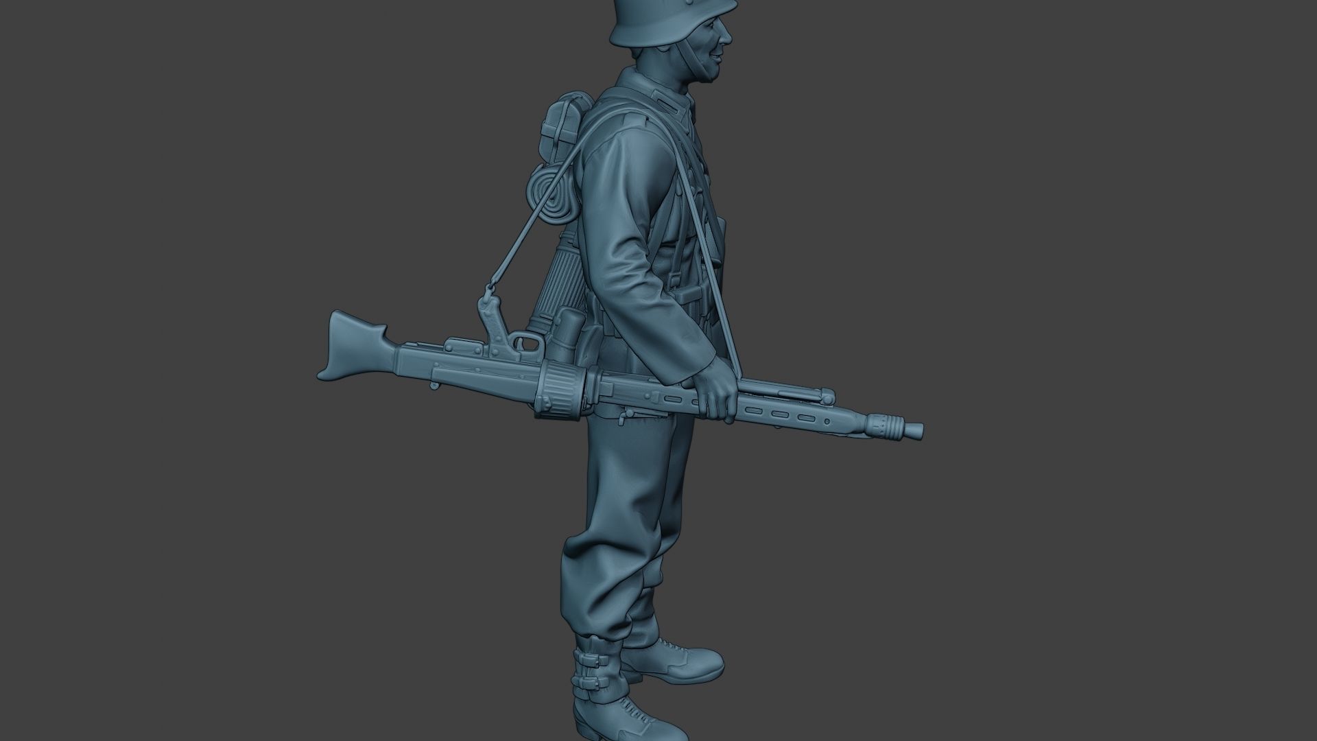 German soldier ww2 MG42 Stand G7 3D print model_30