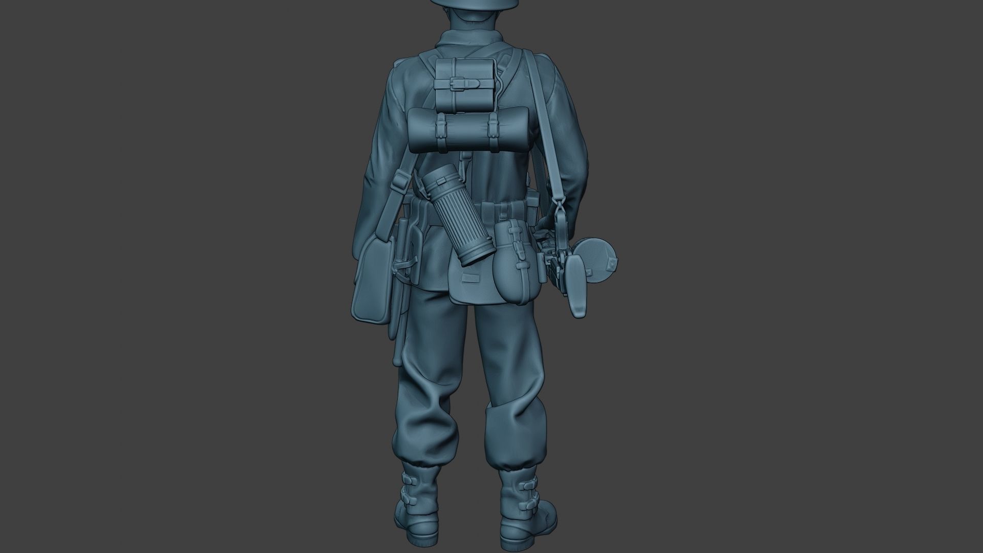German soldier ww2 MG42 Stand G7 3D print model_25