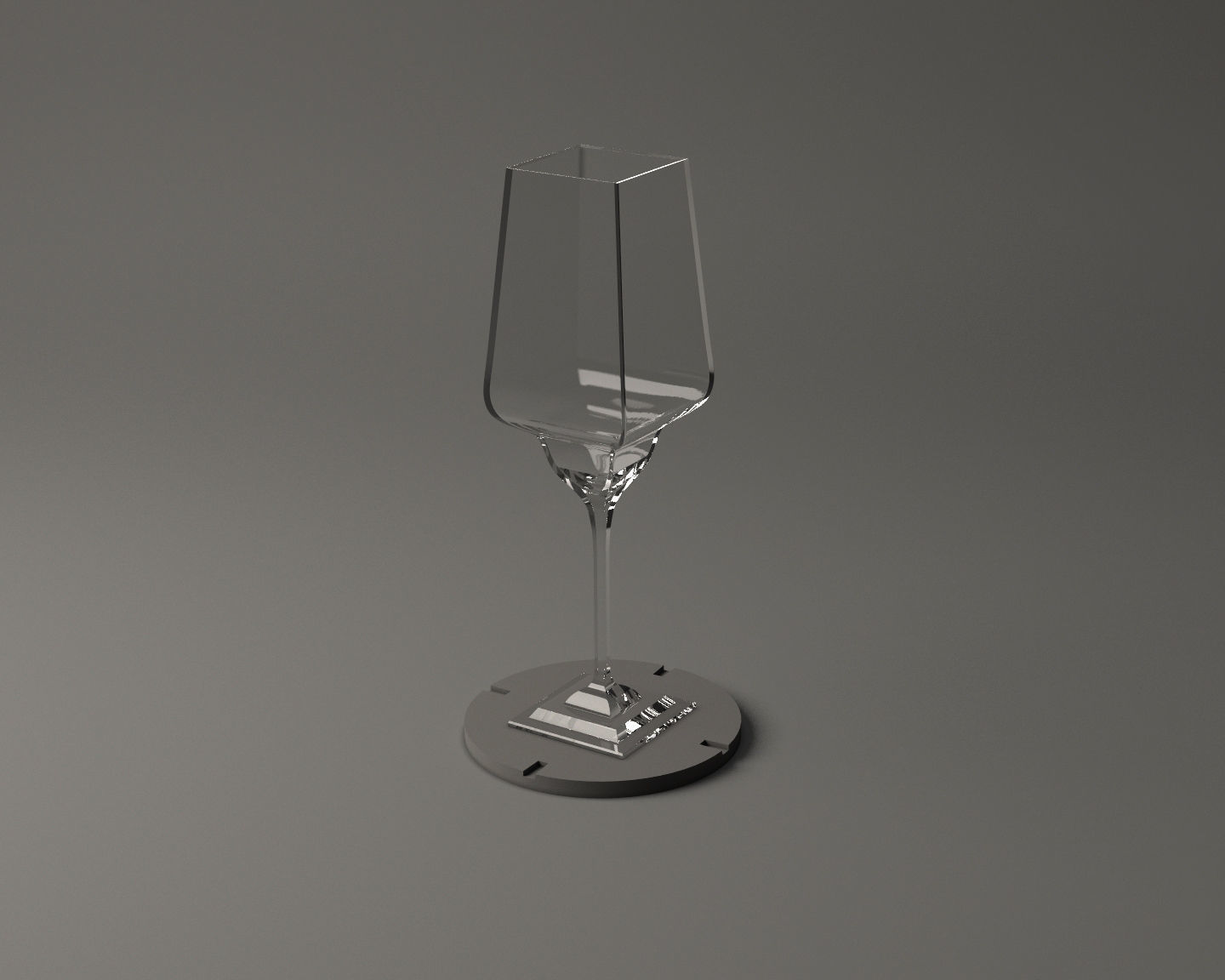 GLASSWARE---Square Long Wine Glass 001 3D print model_6