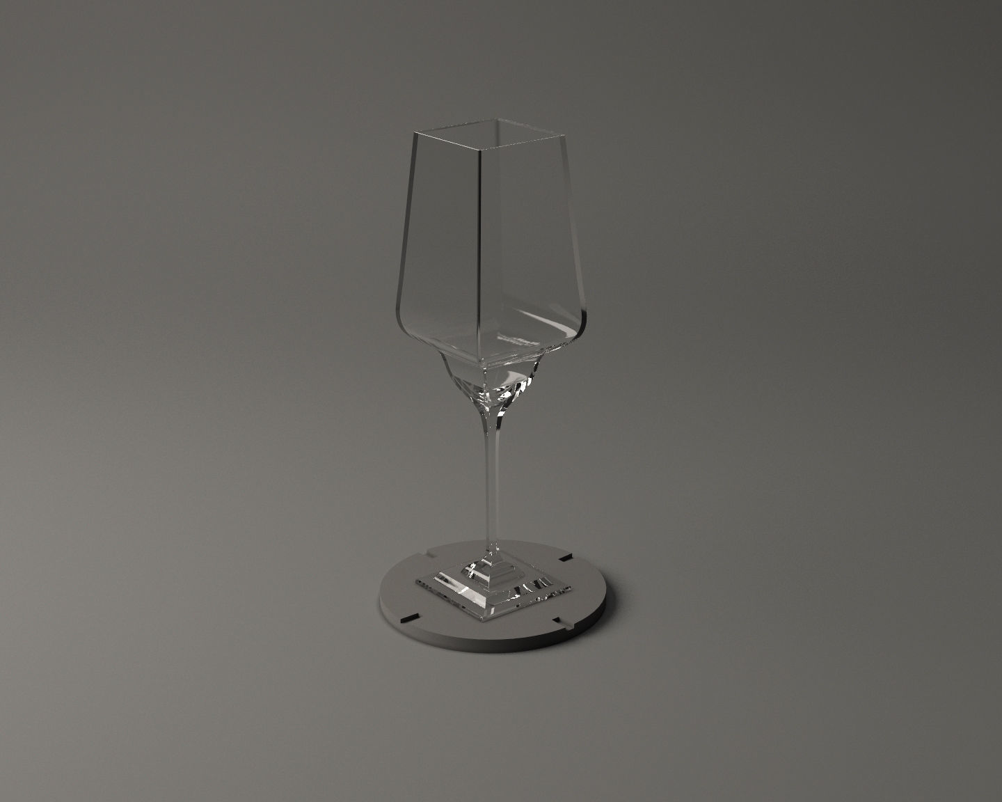 GLASSWARE---Square Long Wine Glass 001 3D print model_5