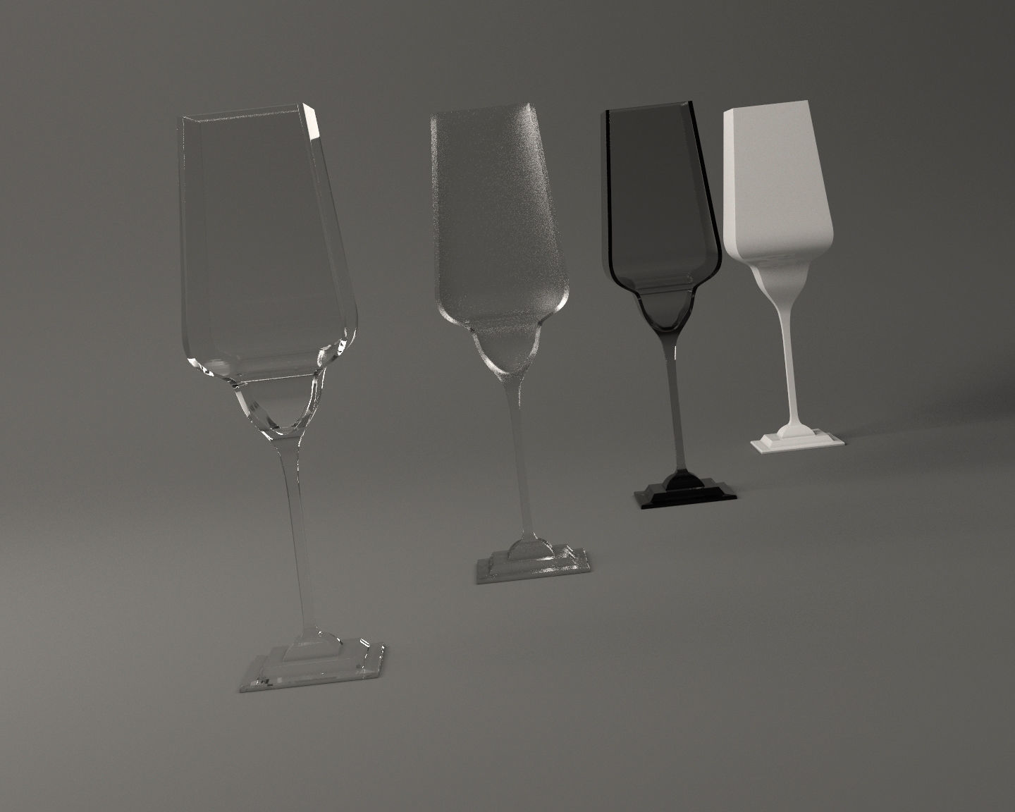 GLASSWARE---Square Long Wine Glass 001 3D print model_2