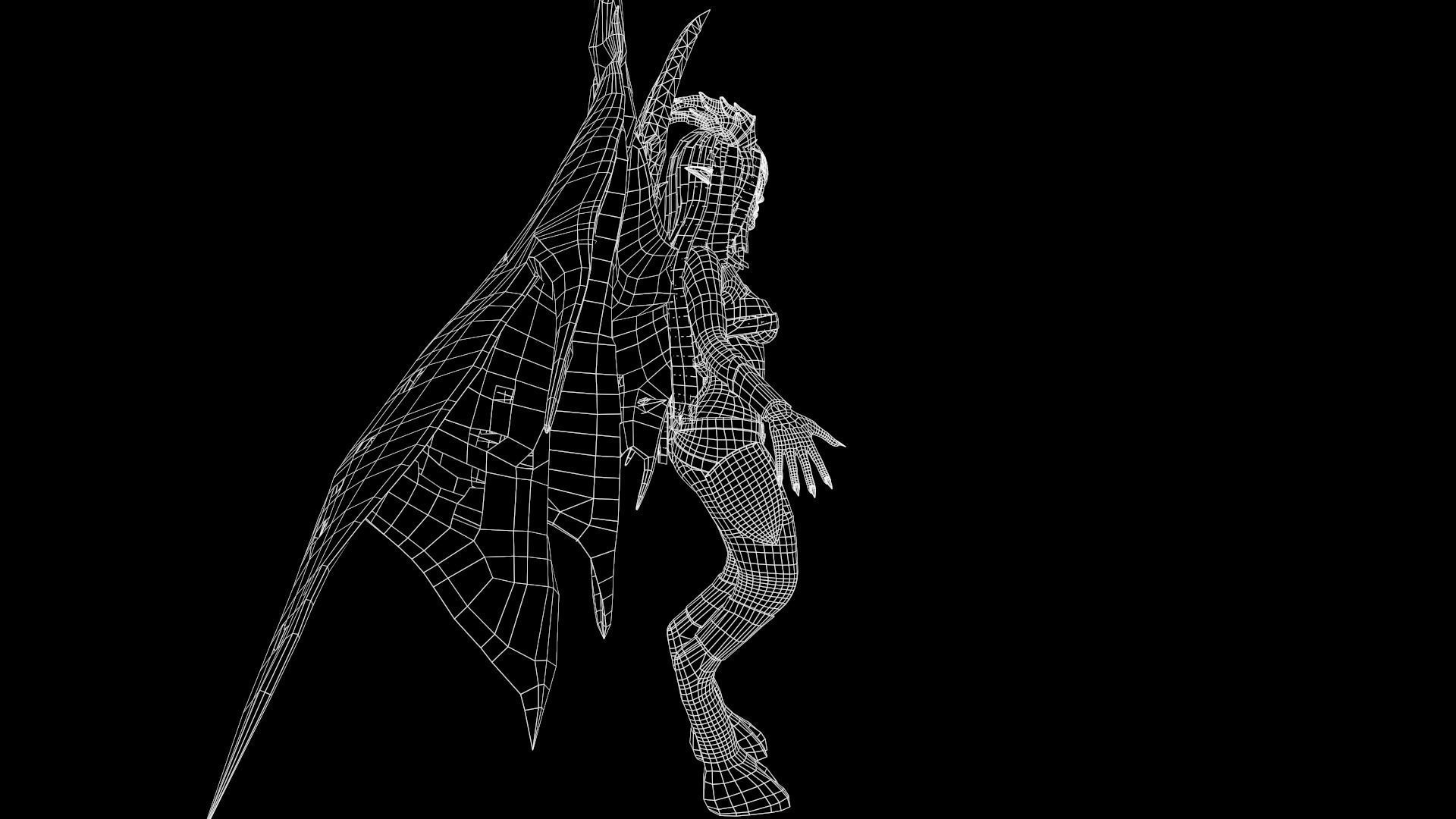 Demon Hunter  Low-poly 3D model_7