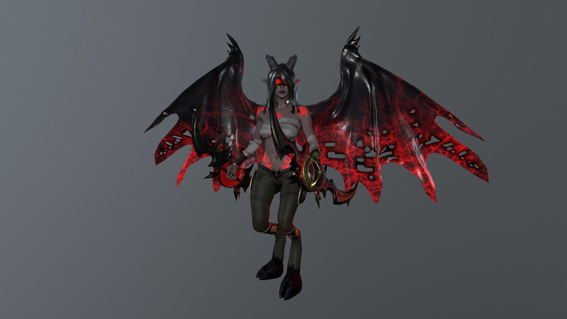 Demon Hunter  Low-poly 3D model_13