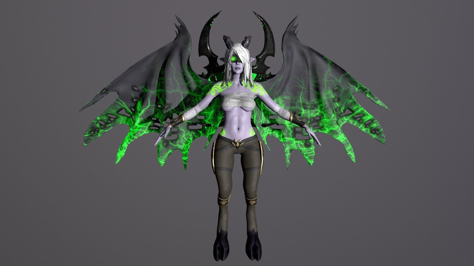 Demon Hunter  Low-poly 3D model_2