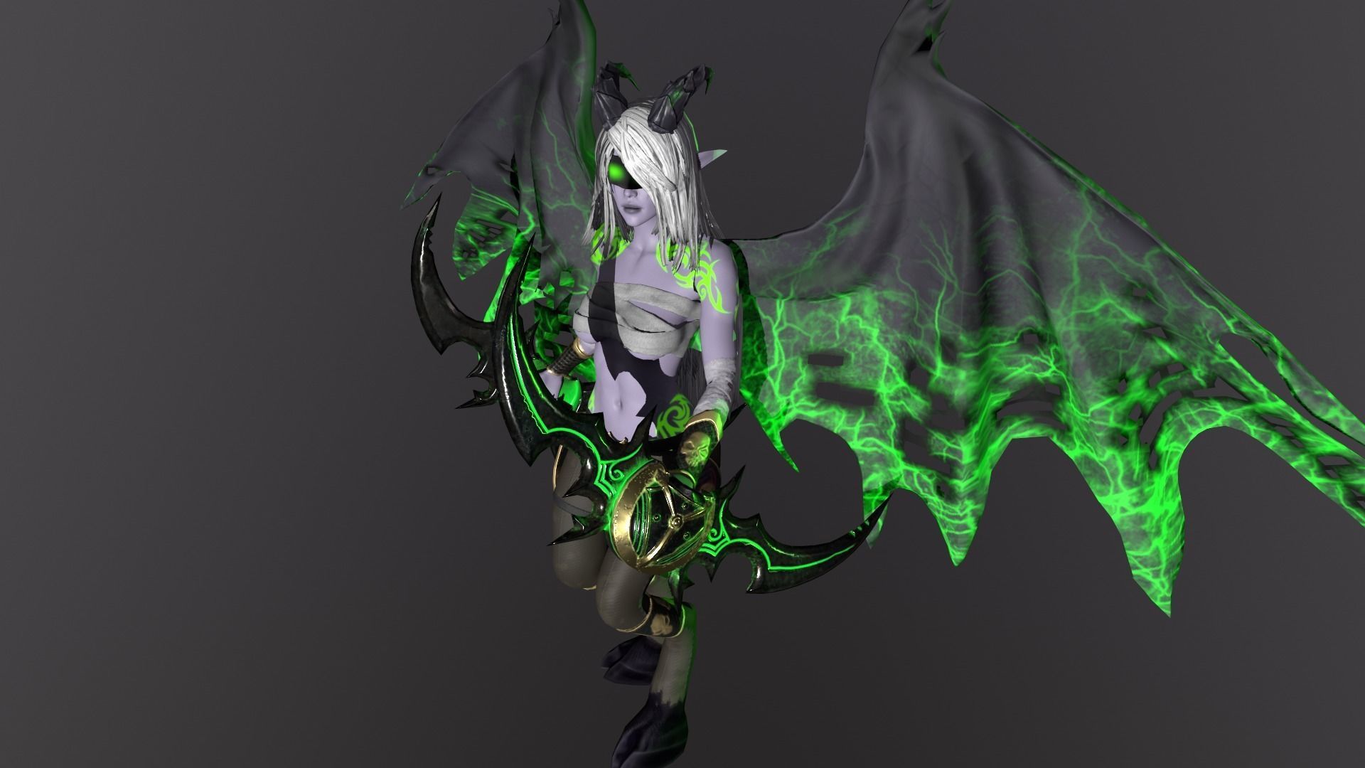 Demon Hunter  Low-poly 3D model_15