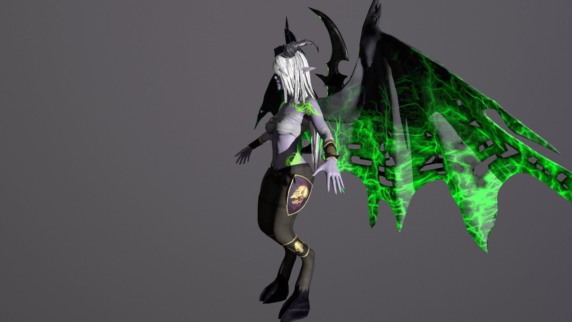 Demon Hunter  Low-poly 3D model_5
