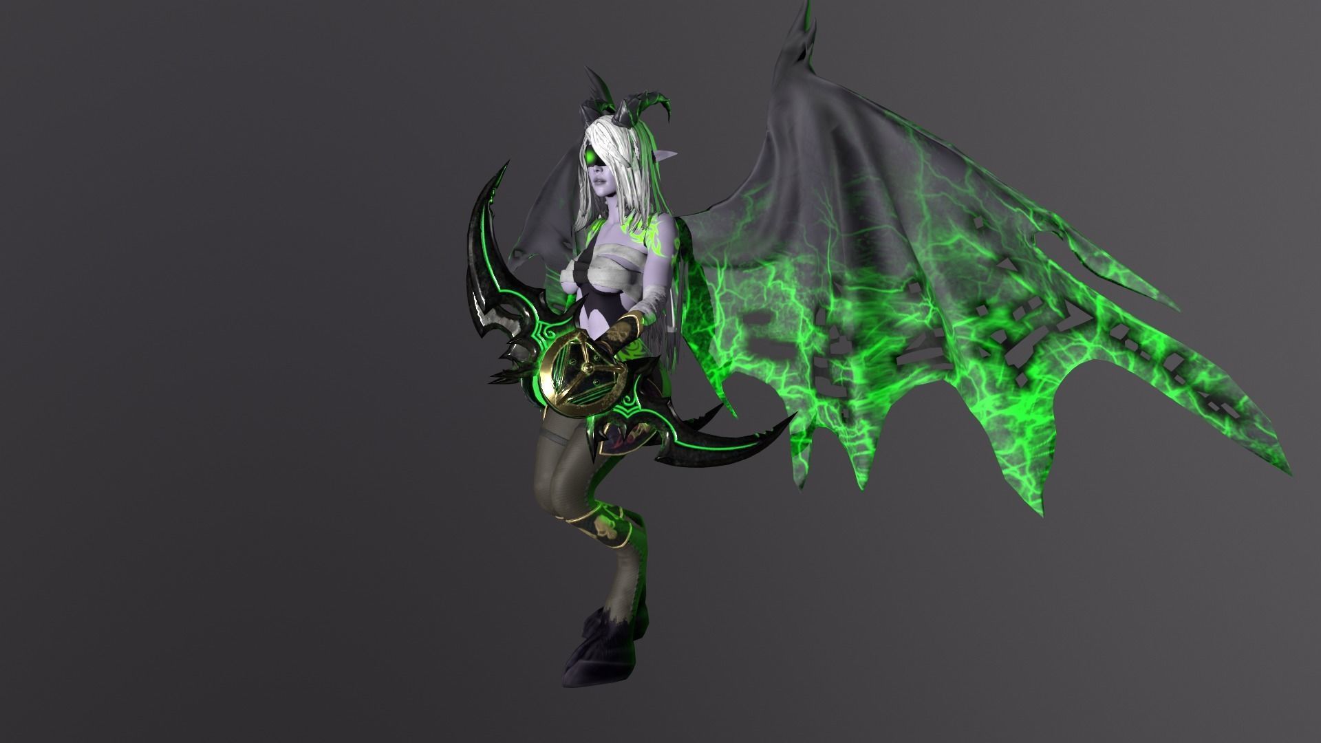 Demon Hunter  Low-poly 3D model_11