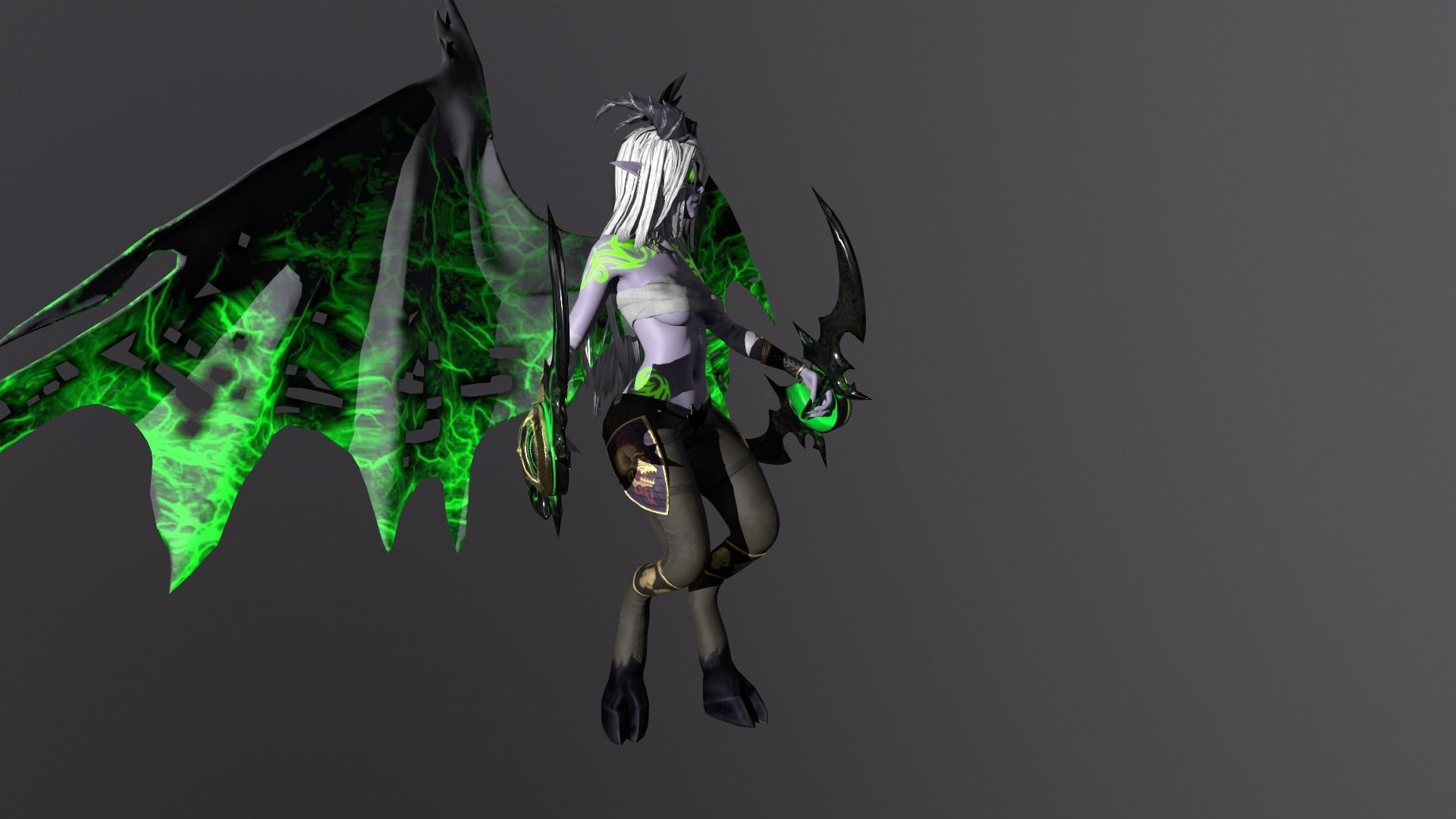 Demon Hunter  Low-poly 3D model_9