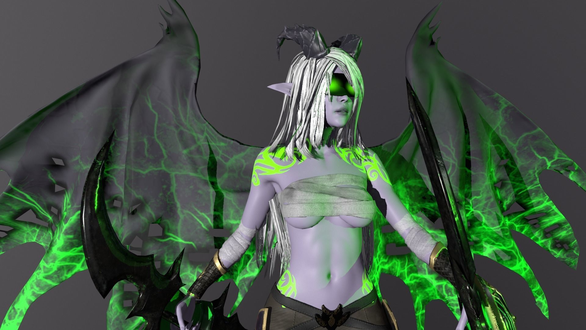 Demon Hunter  Low-poly 3D model_17