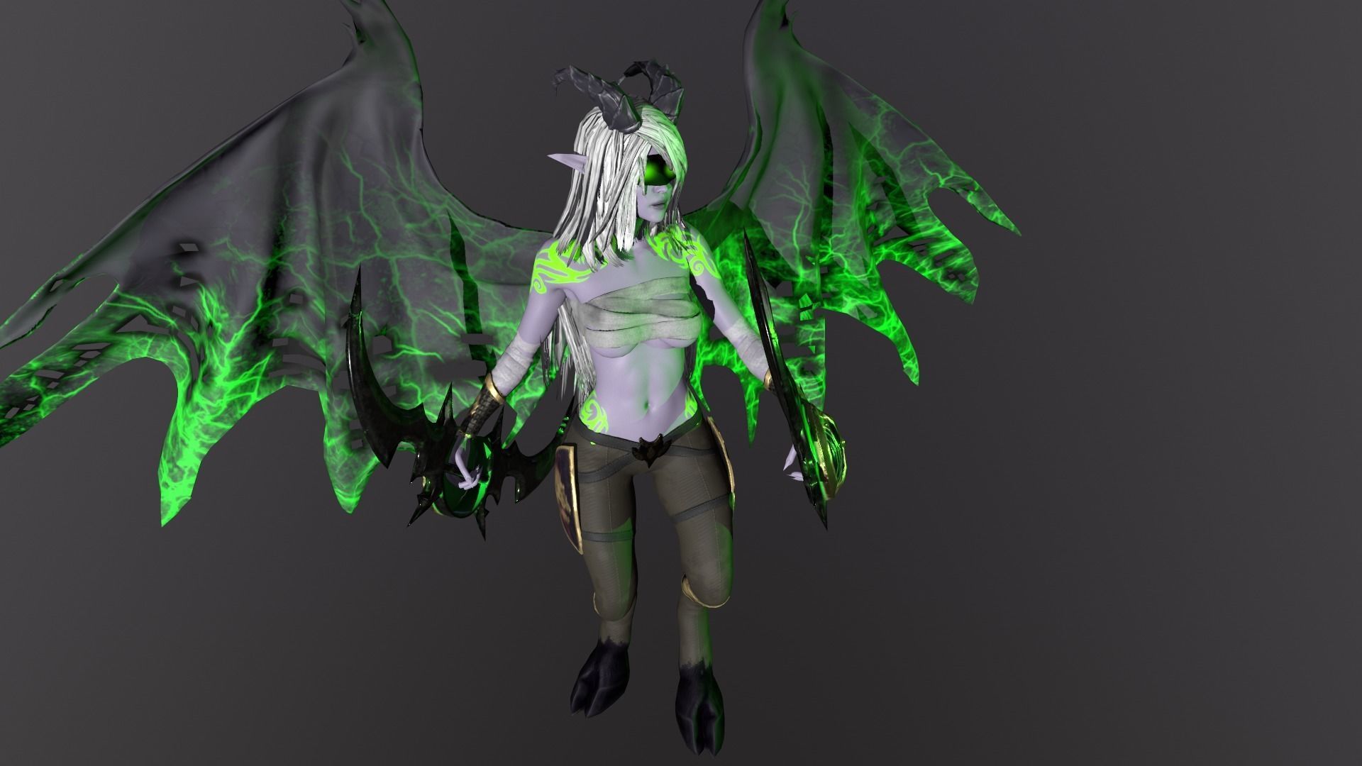 Demon Hunter  Low-poly 3D model_16