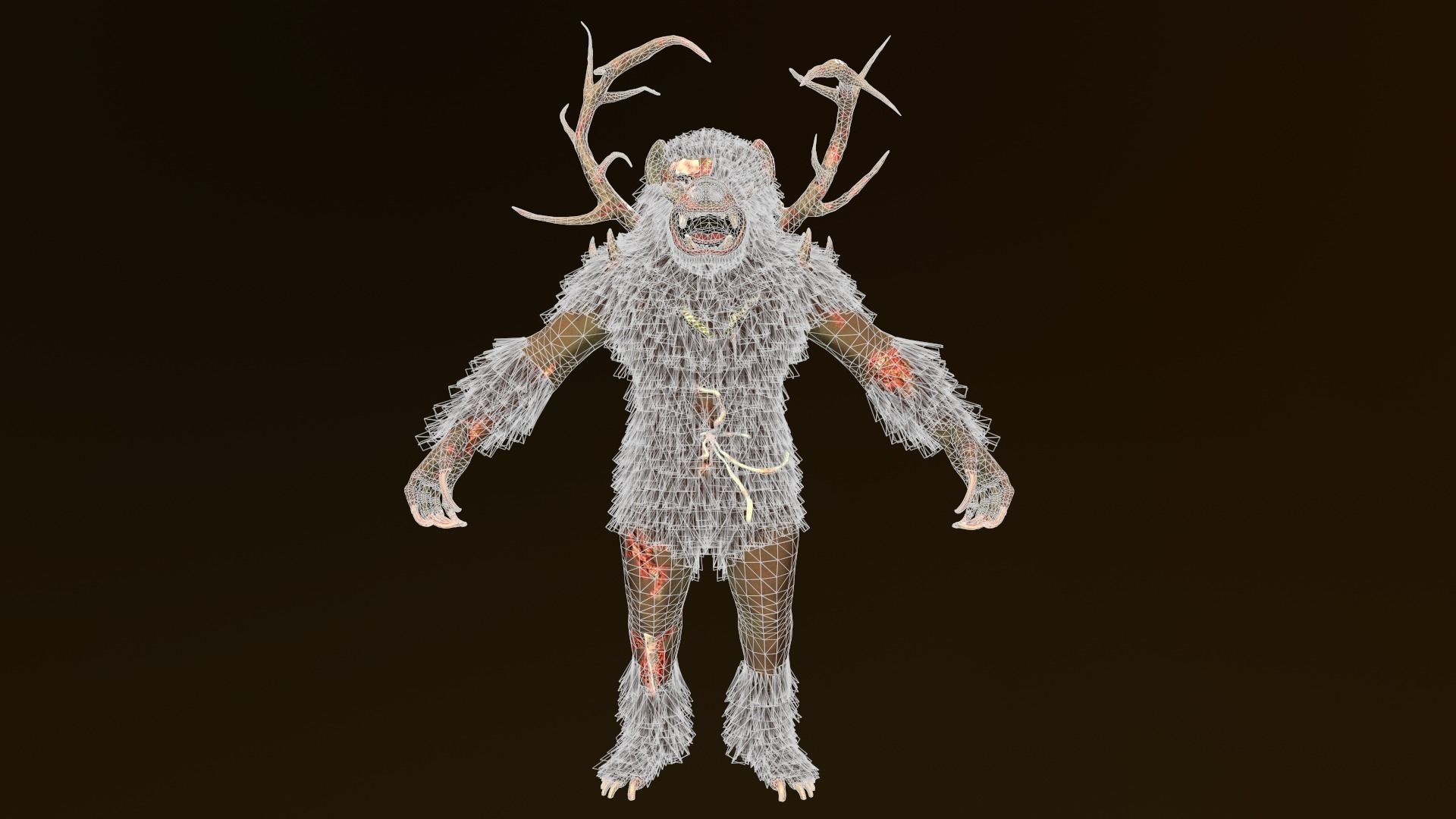 Zombie bear Low-poly 3D model_9