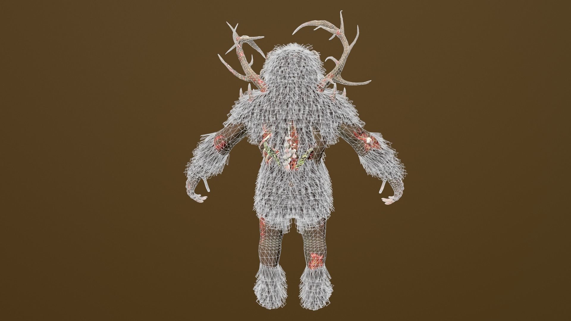 Zombie bear Low-poly 3D model_10